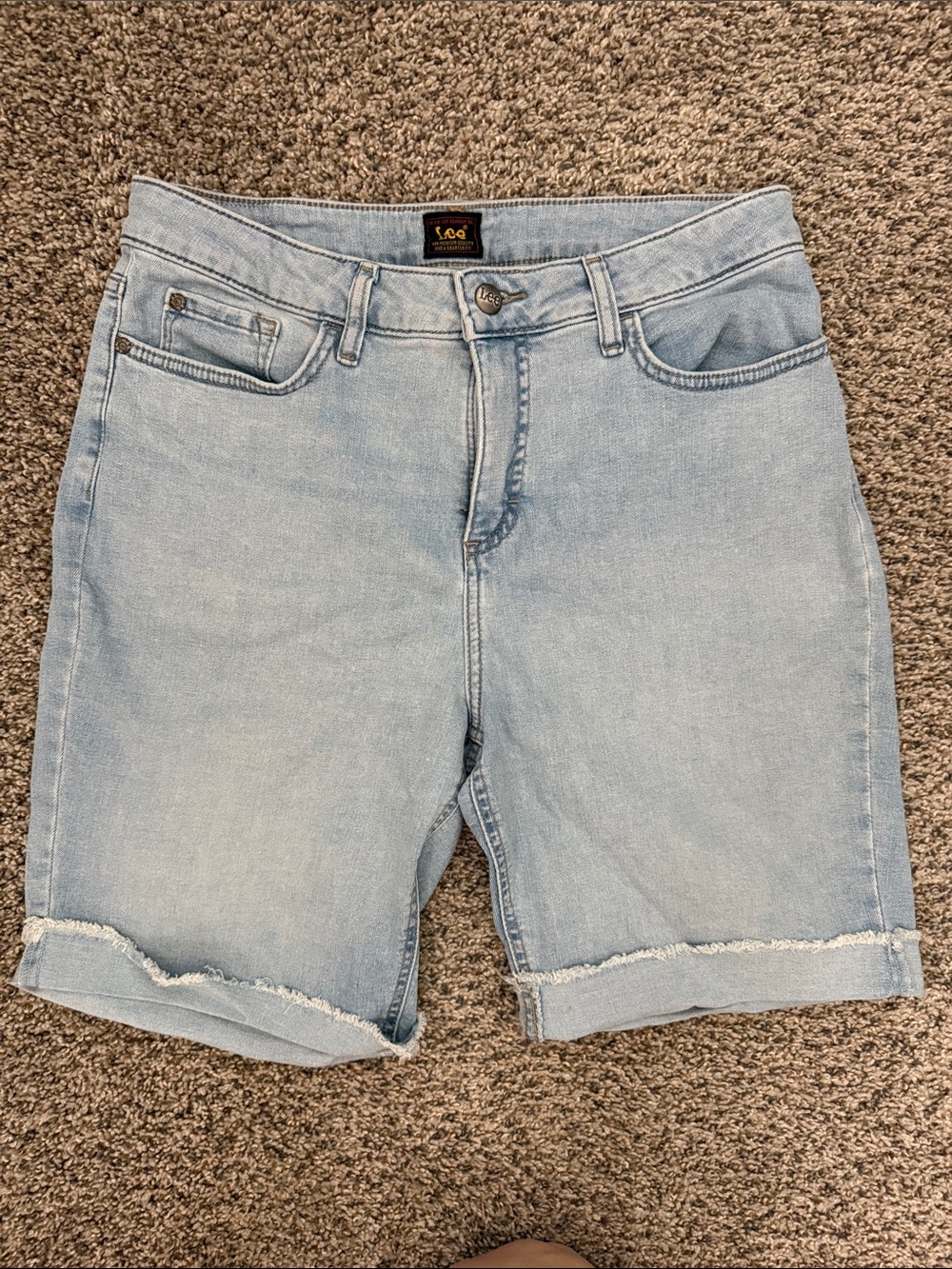 Lee Women's Light Blue Cuffed Denim Shorts